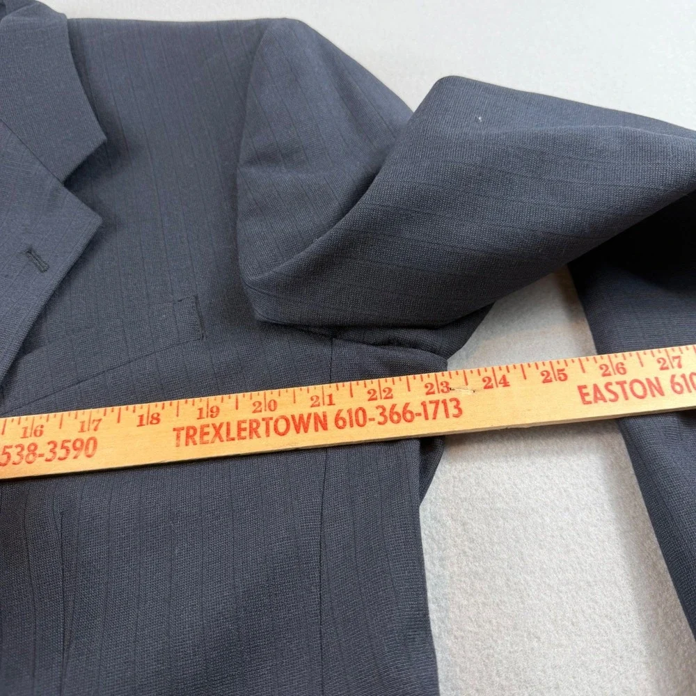 Hart‎ Schaffner Marx Nordstrom Mens 44L Navy Blue Pinstripe Wool Blazer Jacket